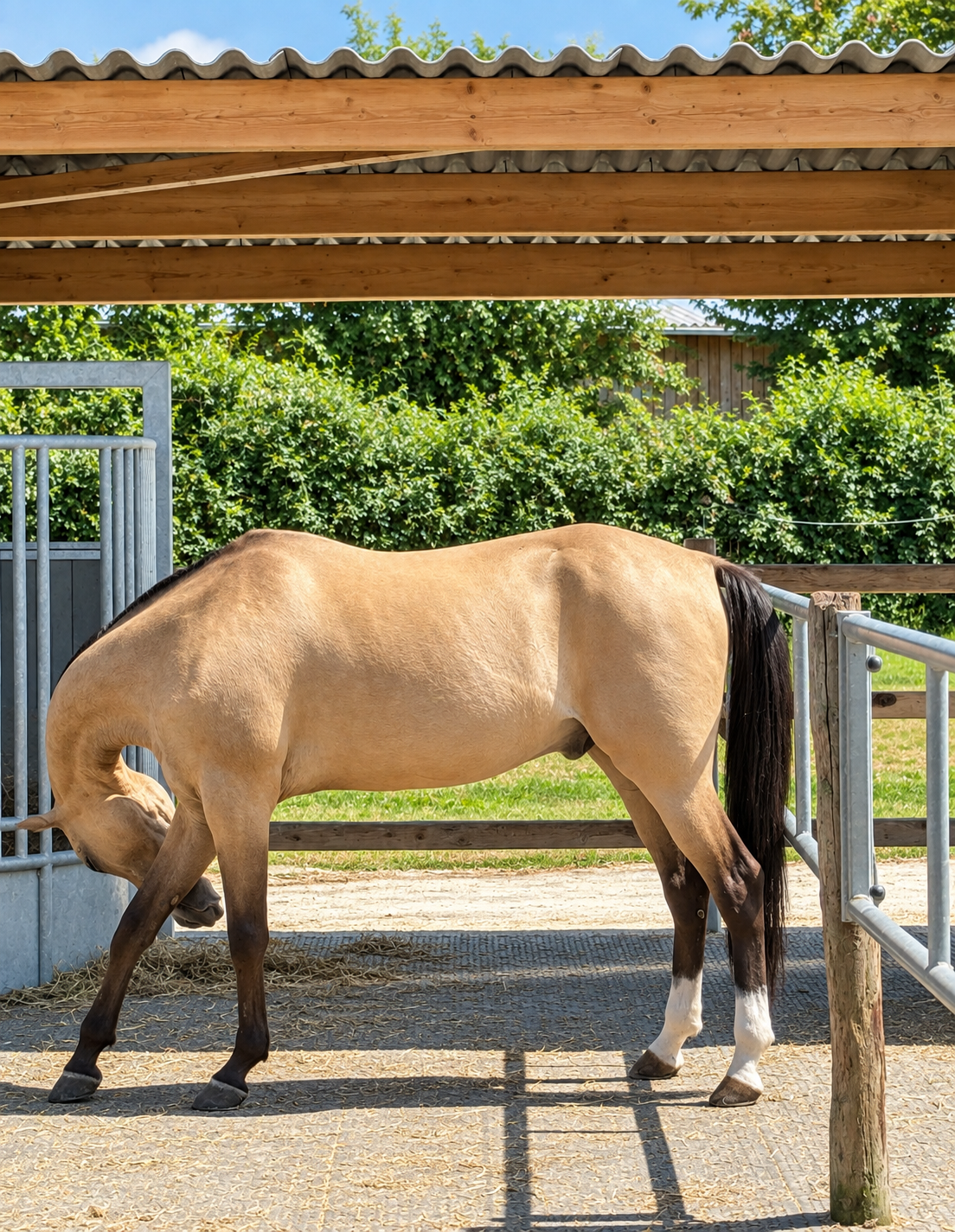 cheval dans une écurie