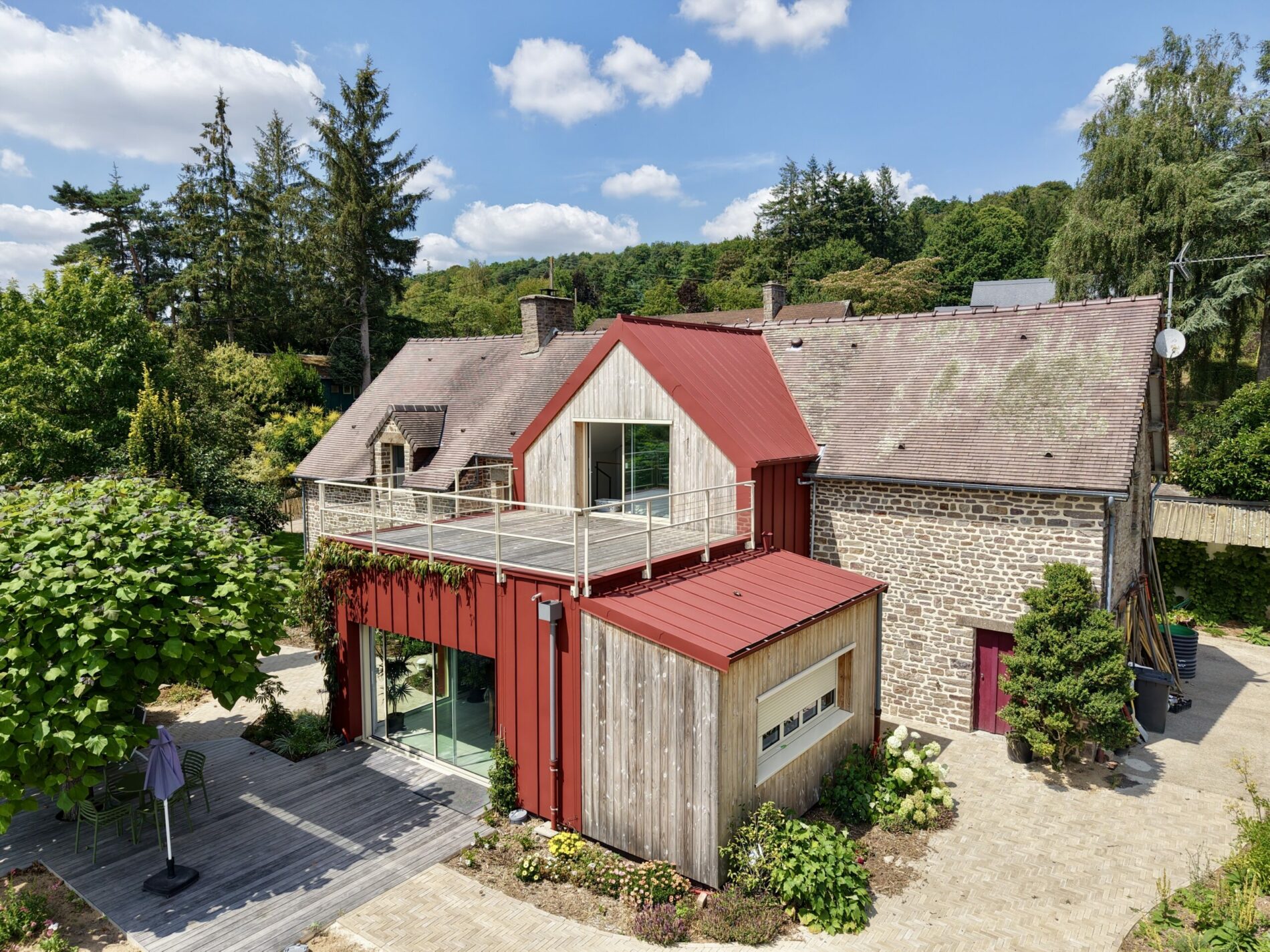 Extension en bois d&rsquo;une maison, Normandie